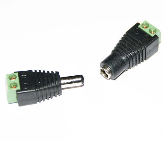 Male DC Power Plug Connects to Female Power Plug